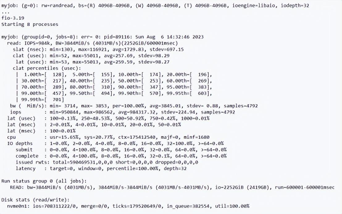 fio测试结果怎么看